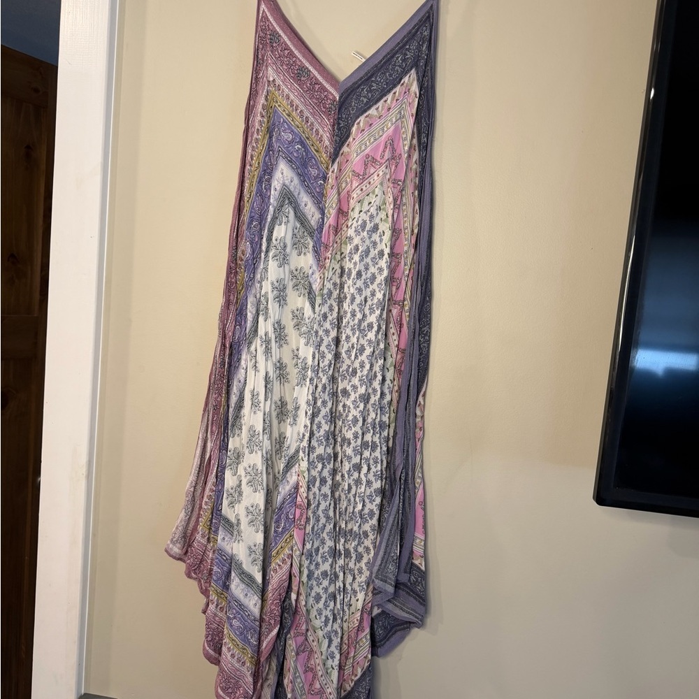 Anthropologie Floreat Scarf-Printed Slip Dress.